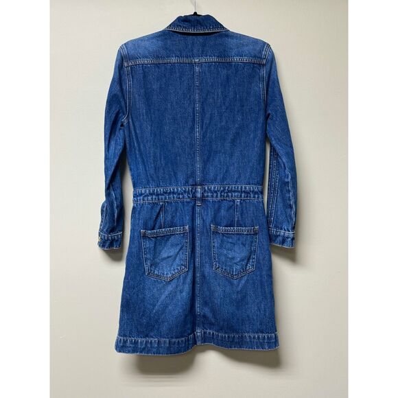 FRAME DENIM Trucker Style Denim Shirt Dress, Sz S - Picture 5 of 12